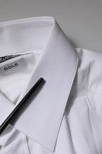 White GOLD Long Sleeves Dress Formal Shirt