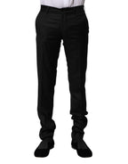 Black Wool Formal Men Slim Pants