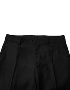 Black Wool Formal Men Slim Pants