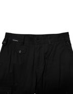 Black Cotton Formal Men Cropped Pants