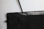 Black Cotton Formal Men Cropped Pants