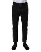 Black Gray Fantasy Cotton Formal Slim Pants