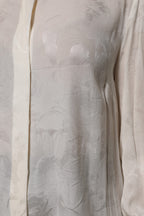 White Button Down Long Sleeves Blouse Top