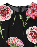 Black Floral Print Sleeveless Tank Blouse Top