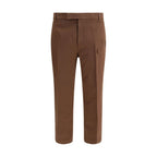 Brown Cotton Casual Pants