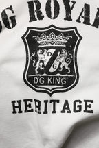 White Cotton DG ROYAL Print Hooded Sweater