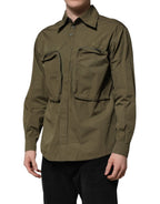 Army Green Button Down Long Sleeves Shirt