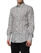 White Floral Print Casual Long Sleeves Shirt