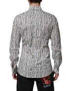 White Floral Print Casual Long Sleeves Shirt