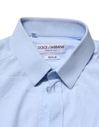 Sky Blue Cotton GOLD Long Sleeves Dress Shirt