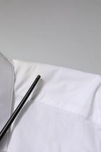 White Cotton GOLD Long Sleeves Dress Shirt