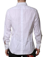 White Cotton GOLD Long Sleeves Dress Shirt