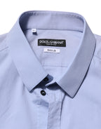 Blue Cotton GOLD Long Sleeves Dress Shirt
