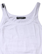 White Cotton Round Neck Sleeveless Tank Top