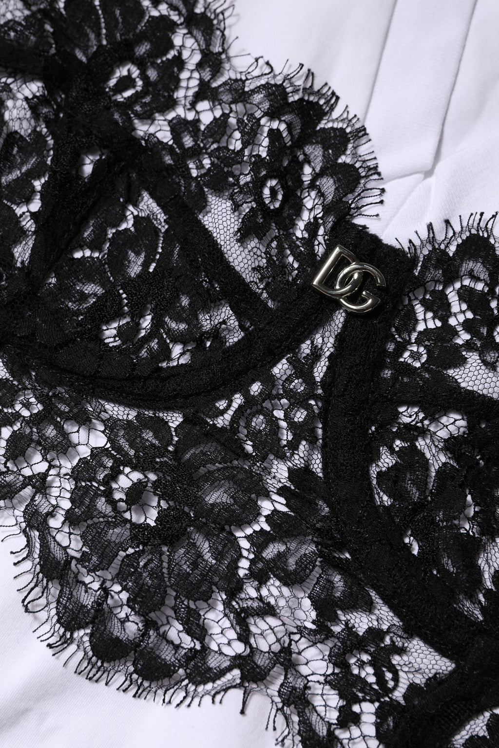 White Lace Cotton V-Neck Short Sleeves Top