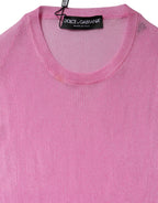 Pink Polyester Sleeveless Round Neck Tank Top
