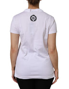 White Cotton Short Sleeve V-Neck Top T-shirt