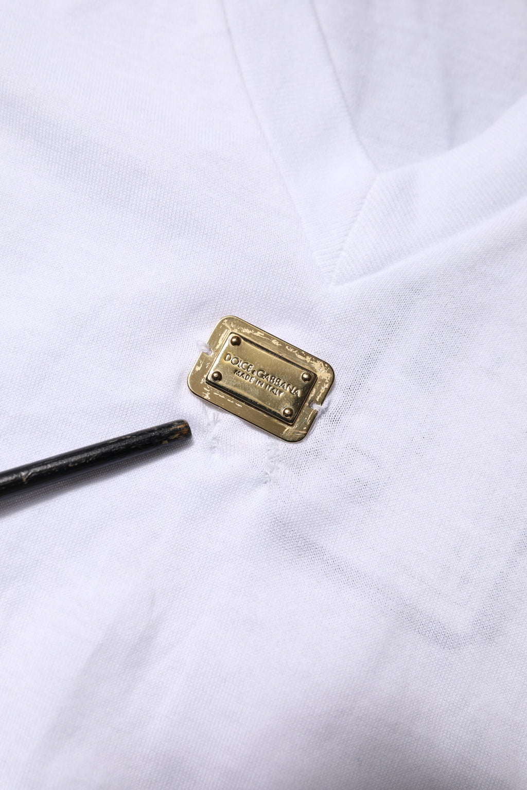 White Cotton Short Sleeve V-Neck Top T-shirt