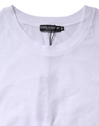White Cotton Short Sleeve Round Neck T-shirt