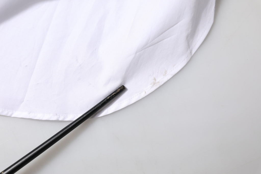 White Cotton Collared Shirt Long Sleeve Top