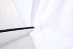 White Cotton Collared Shirt Long Sleeve Top