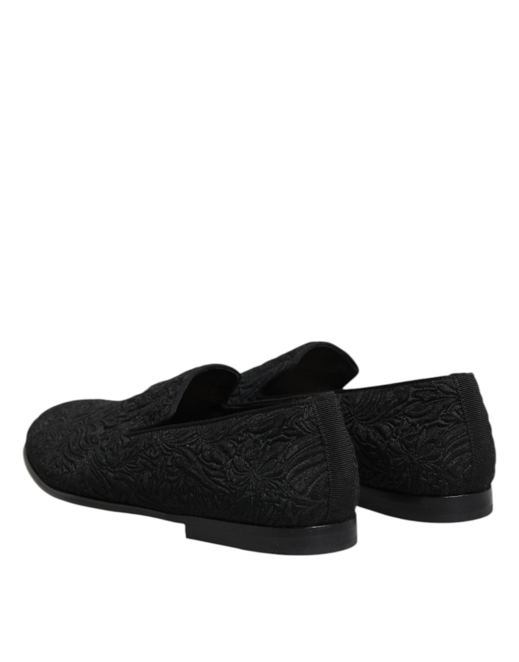 Black Jacquard Slip On Loafers Formal Shoes