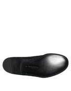 Black Jacquard Slip On Loafers Formal Shoes