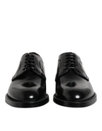 Black Leather Lace Up Derby Dress Formal Shoes