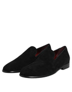 Black Suede Slip On Loafers Formal Shoes