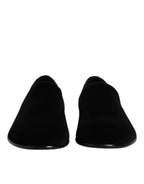 Black Velvet Slip On Loafers Formal Shoes