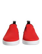 Red Logo Low Top Slip On Men Sneakers Shoes
