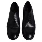 Dark Blue Leather Derby Wingtip Formal Shoes