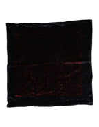 Black Red Viscose Square Men Foulard Scarf