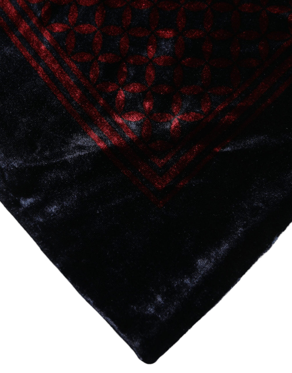 Black Red Viscose Square Men Foulard Scarf