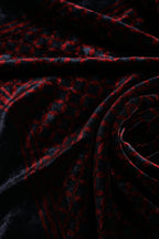Black Red Viscose Square Men Foulard Scarf