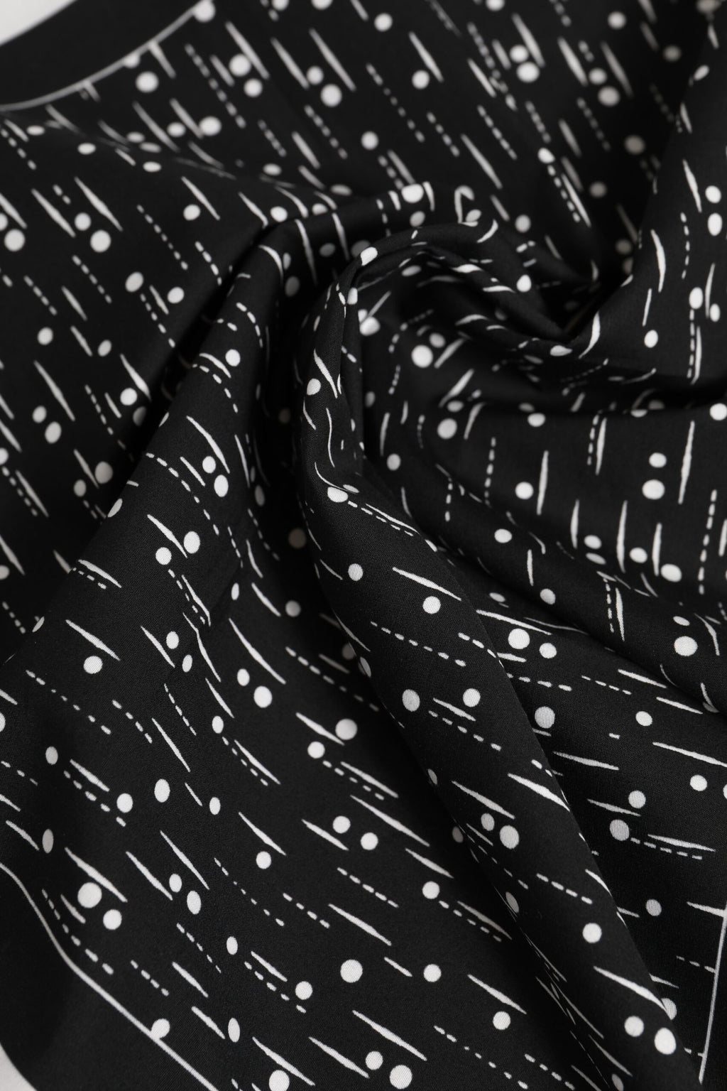 Black White Printed Square Foulard Scarf