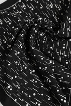 Black White Printed Square Foulard Scarf