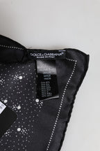 Black White Printed Square Men Foulard Scarf