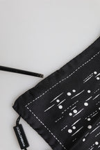 Black White Printed Square Men Foulard Scarf