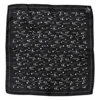 Black White Printed Square Men Foulard Scarf