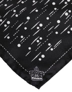Black White Printed Square Men Foulard Scarf