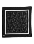 Black White Printed Square Foulard Scarf