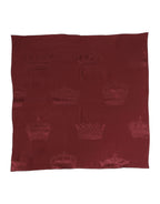 Maroon Silk Crown Square Men Foulard Scarf