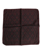 Maroon Black Printed Square Men Foulard Scarf