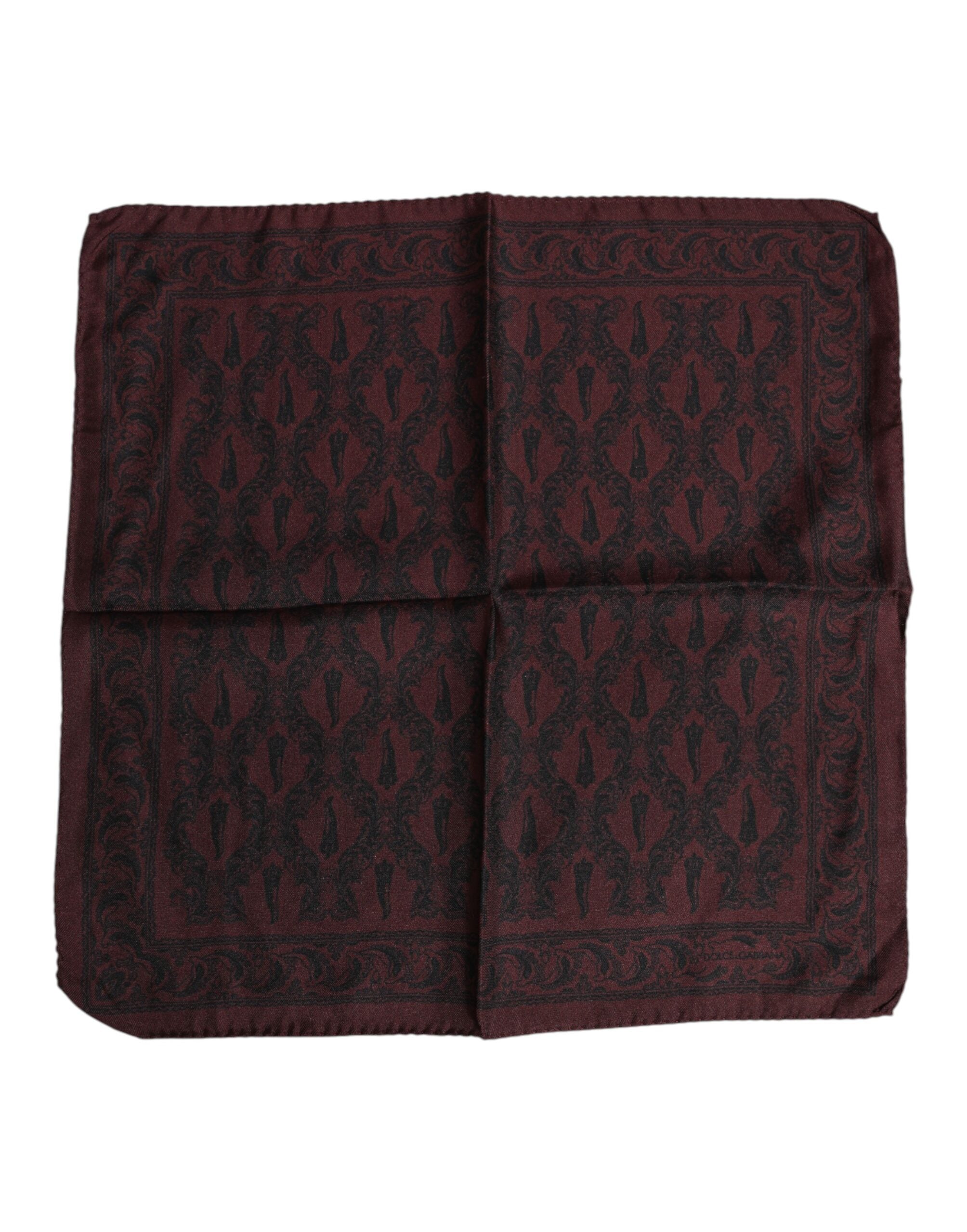 Maroon Black Printed Square Men Foulard Scarf