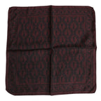 Maroon Black Printed Square Men Foulard Scarf