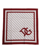 White Red DG Logo Square Men Foulard Scarf