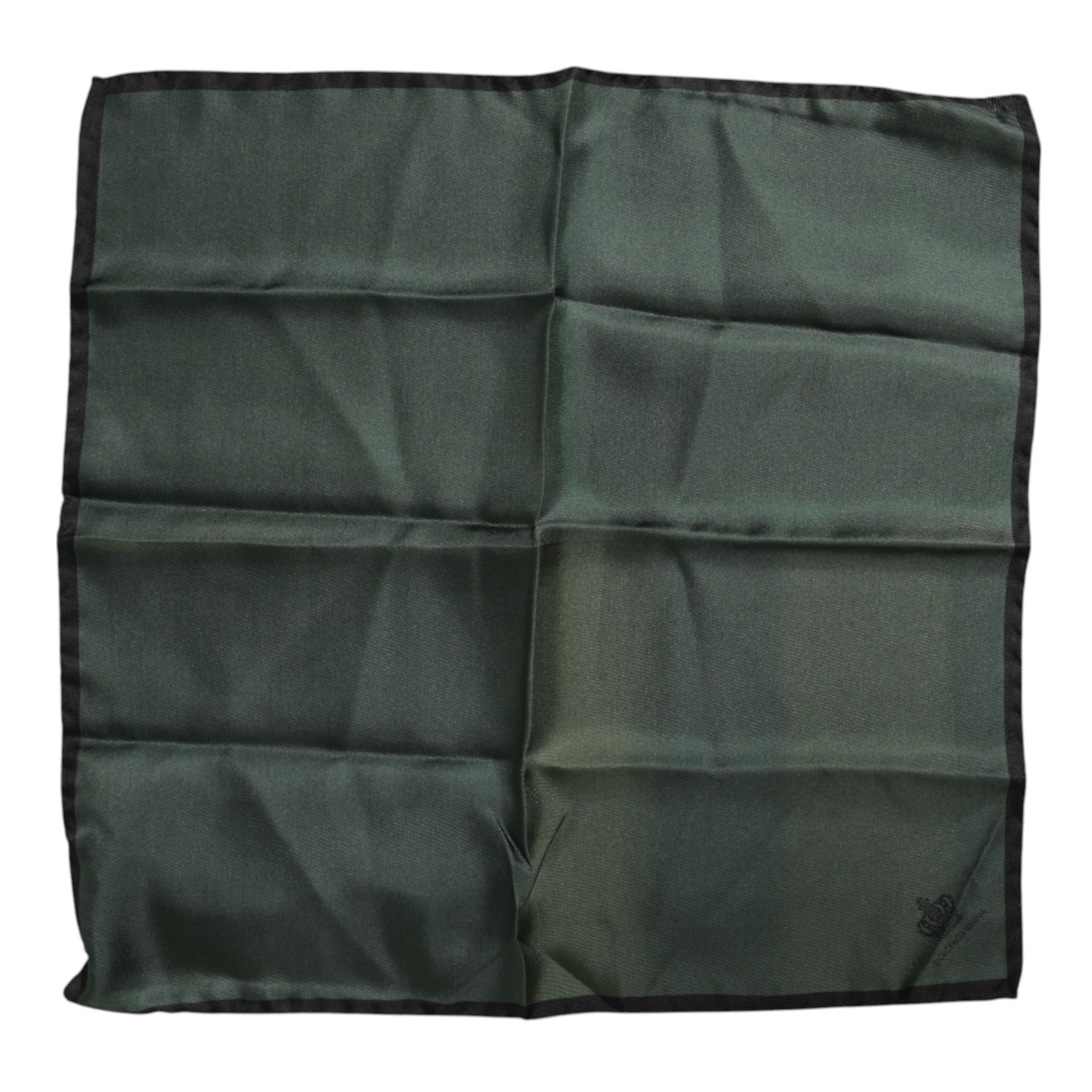 Green DG Crown Silk Square Men Foulard Scarf