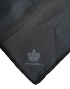 Blue DG Crown Silk Square Men Foulard Scarf