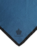 Blue DG Crown Silk Square Men Foulard Scarf